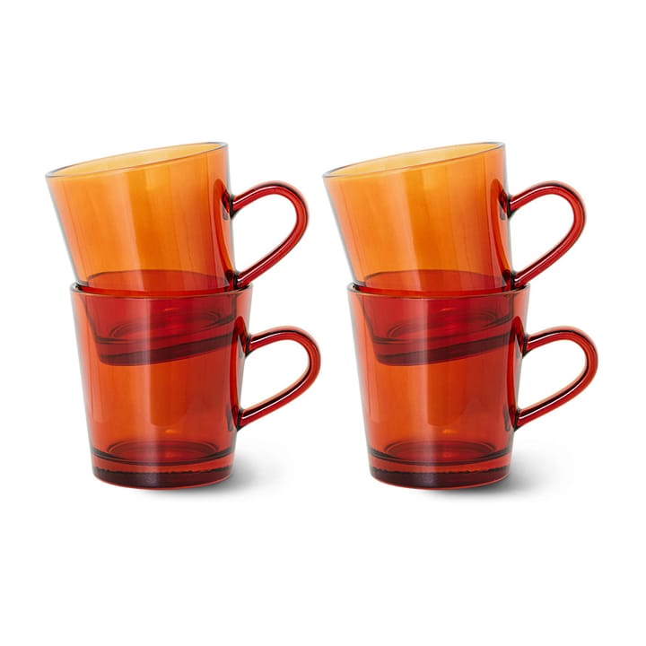 70's glassware Kafeetasse 20 cl 4er Pack - Amber brown - HK Living