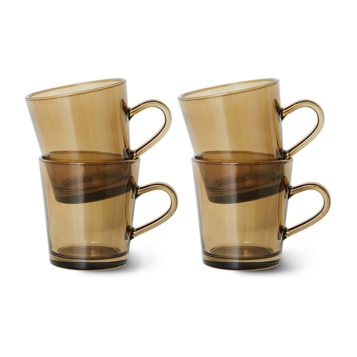 70's glassware Kafeetasse 20 cl 4er Pack - Mud brown - HK Living