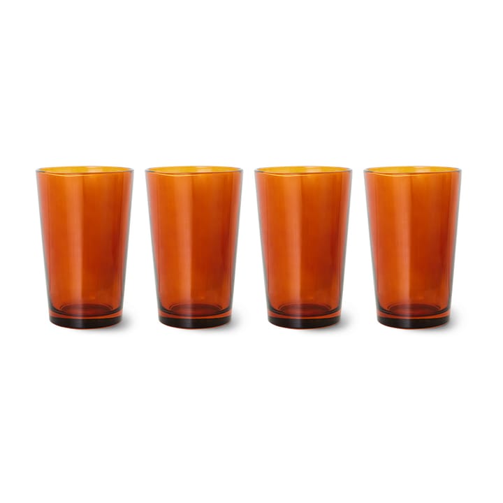 70's glassware Teeglas 20 cl 4er Pack - Amber brown - HK Living
