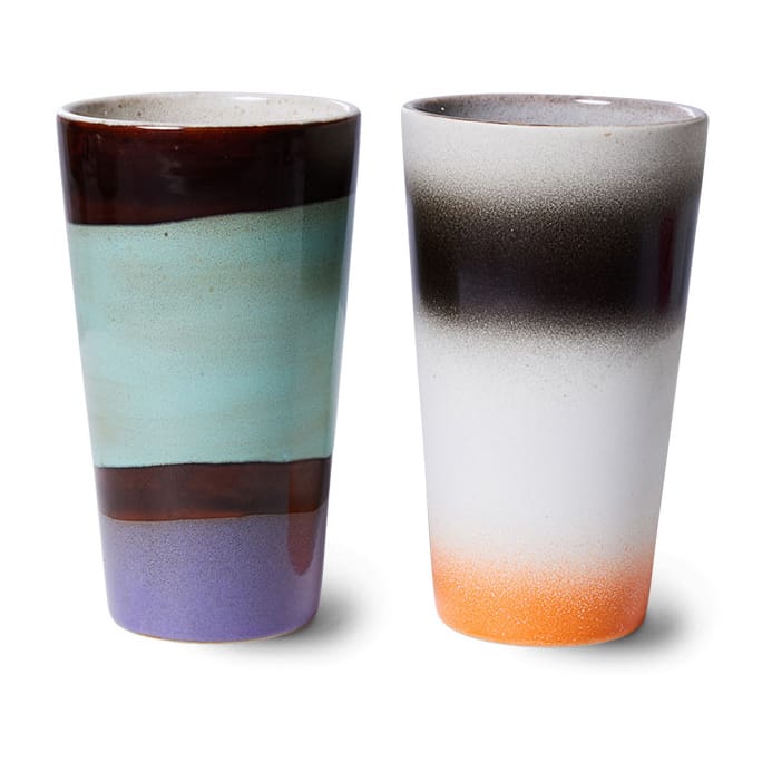 70's Lattebecher 28cl 2 Teile - Boogie - HK Living