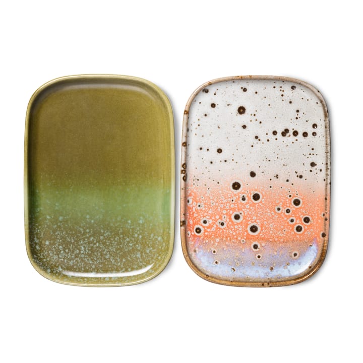 70's Tablett klein 2er Pack - Asteroids / Grass - HK Living