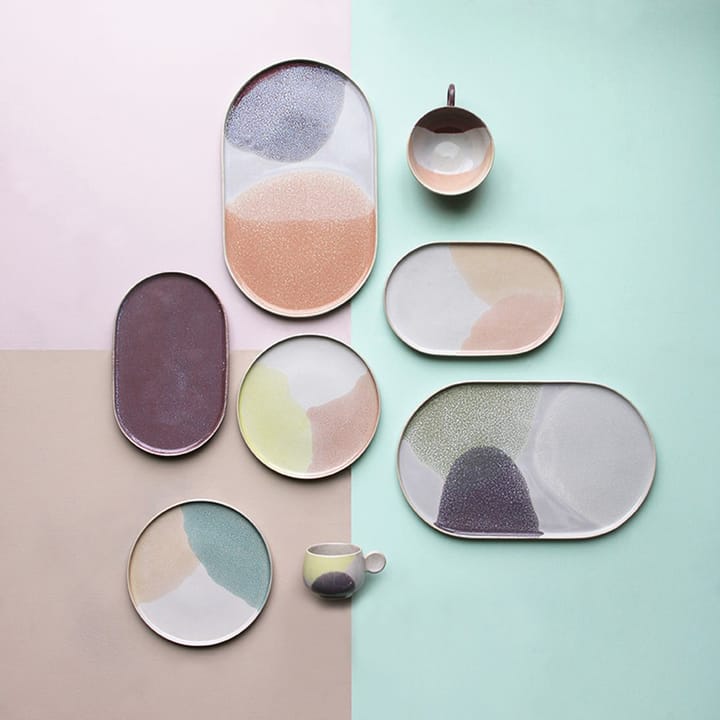 Gallery ceramics Teller oval - grün/ lila - HK Living