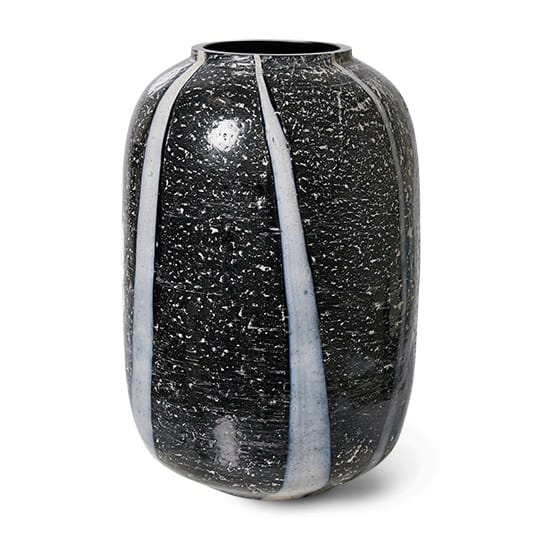 HKliving Glasvase monochrome Ø17cm - Black-white - HK Living