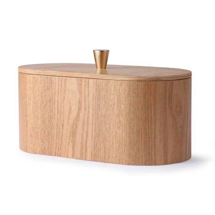 HKliving Holzkiste mit Deckel - Dunkelbraun - HK Living