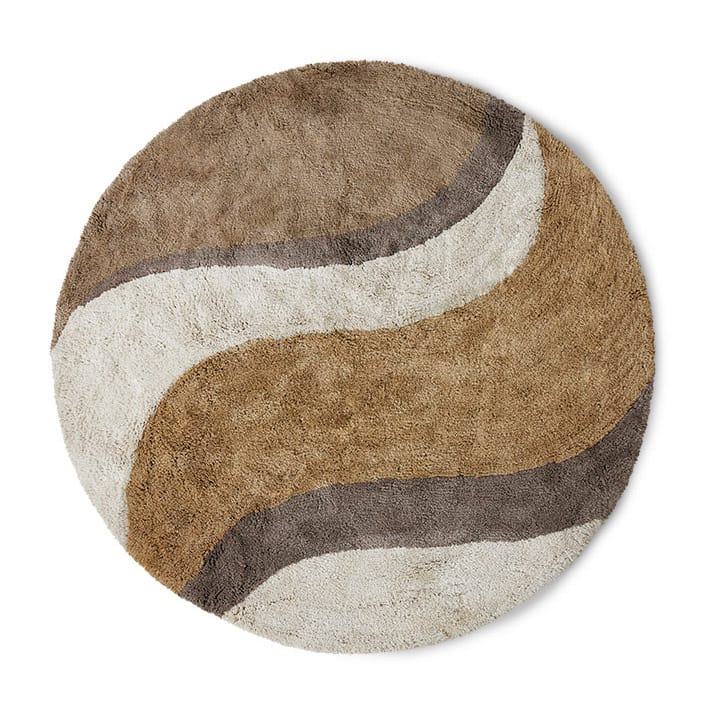 Natural waves Badezimmerteppich Ø120cm - Natural multicolours - HK Living