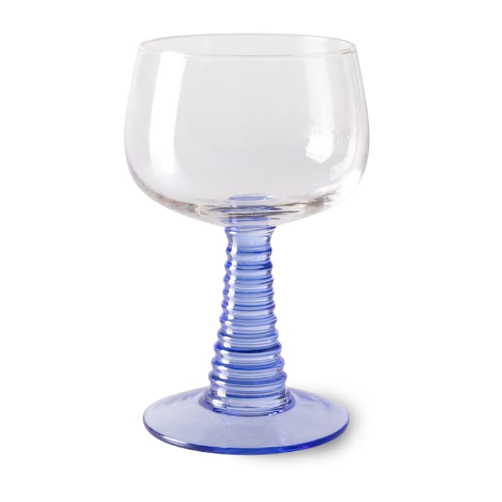 Swirl Weinglas hoch - Blue - HK Living