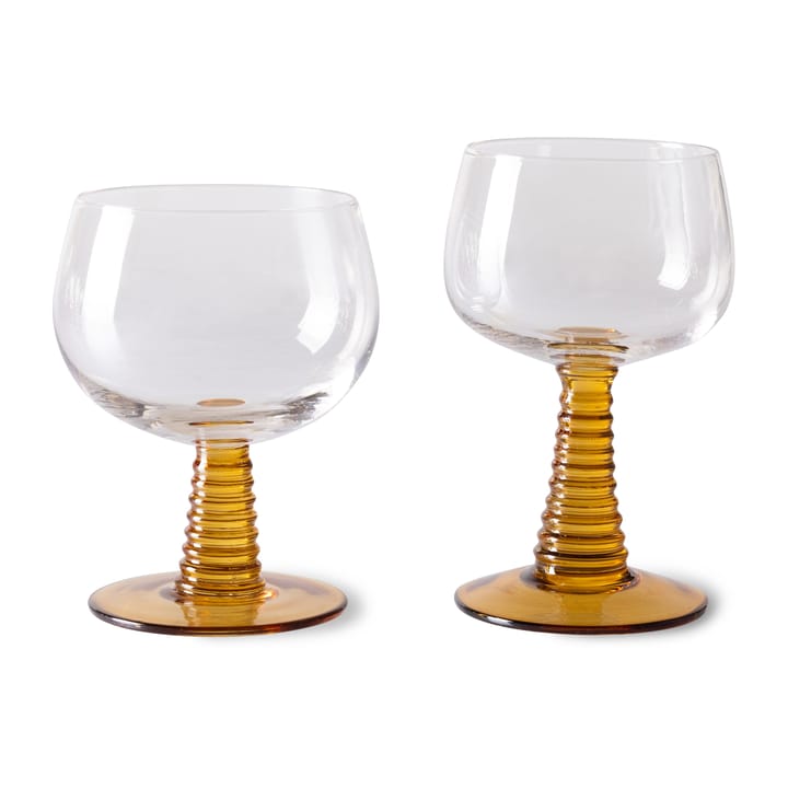 Swirl Weinglas hoch - Ochre - HK Living