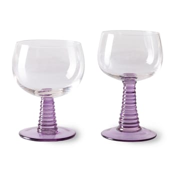 Swirl Weinglas hoch - Purple - HK Living