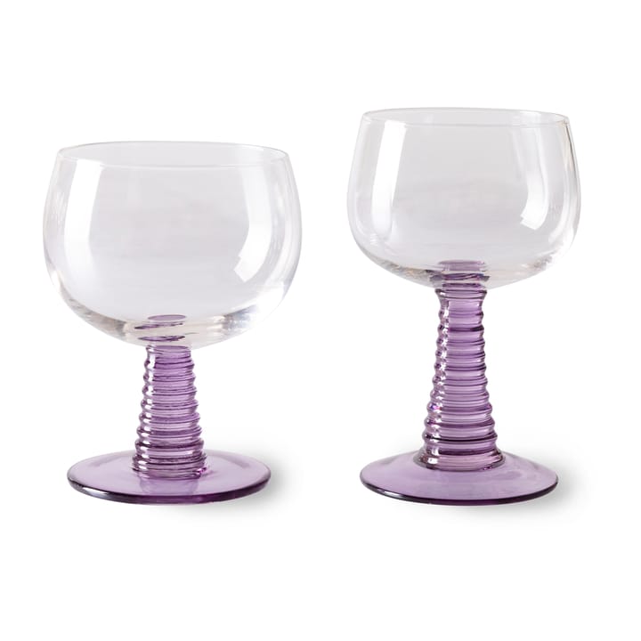 Swirl Weinglas hoch - Purple - HK Living