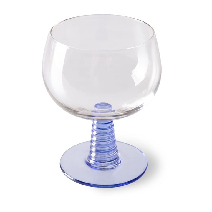 Swirl Weinglas niedrig - Blue - HK Living