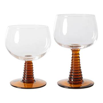 Swirl Weinglas niedrig - Ochre - HK Living