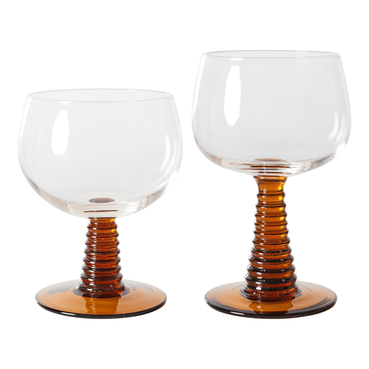 Swirl Weinglas niedrig - Ochre - HK Living