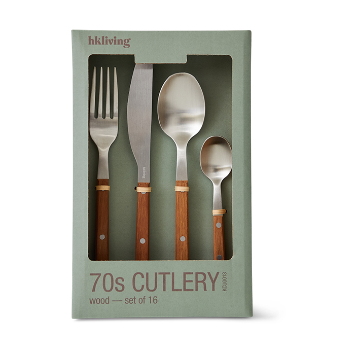 HKliving 70"s Besteckset 16-teilig Holz