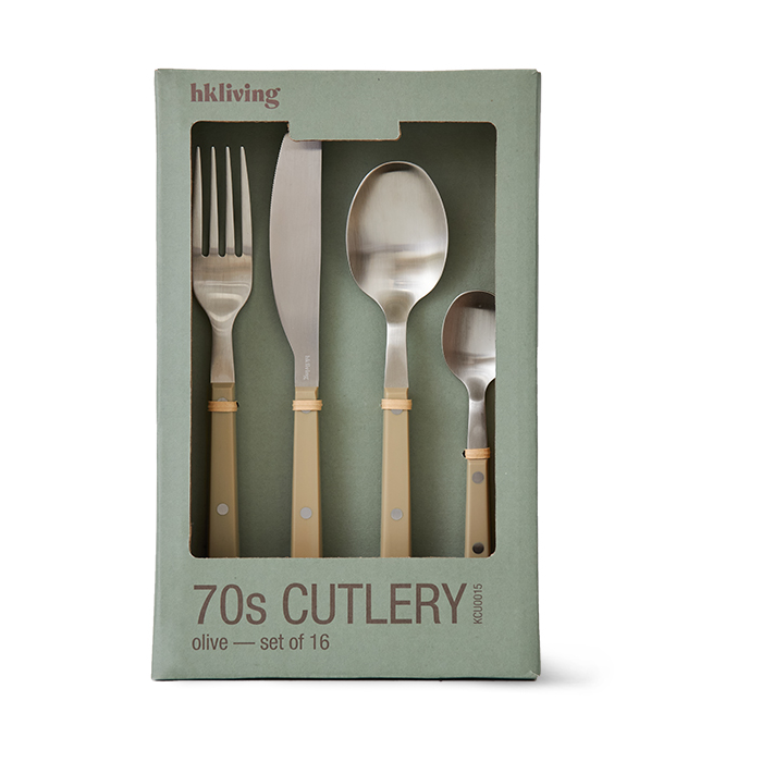 HKliving 70"s Besteckset 16-teilig Olive