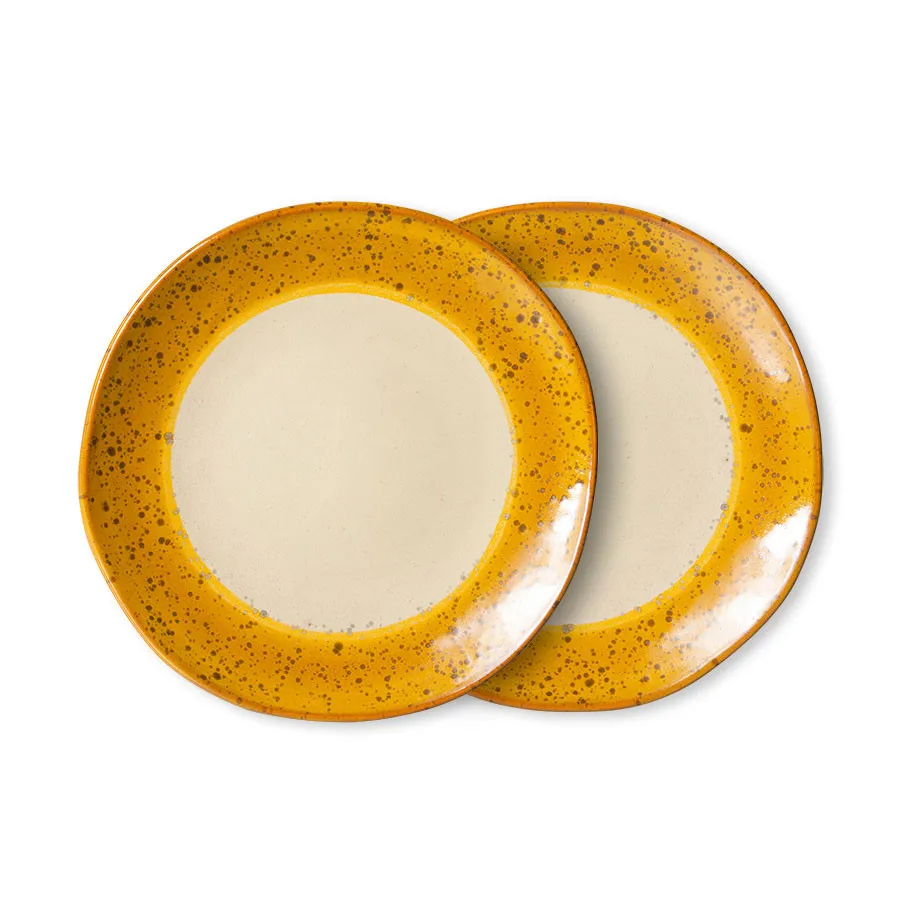 70s ceramics Teller 2er-Pack Ø22 cm, Autumn HKliving