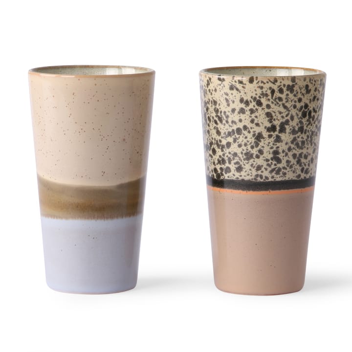 70's Latte Tasser 28cl 2-teilig, Multi HKliving