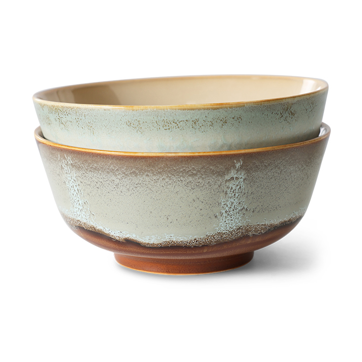 HKliving 70"s Ramen-Schale Ø19 cm 2-teilig Verge