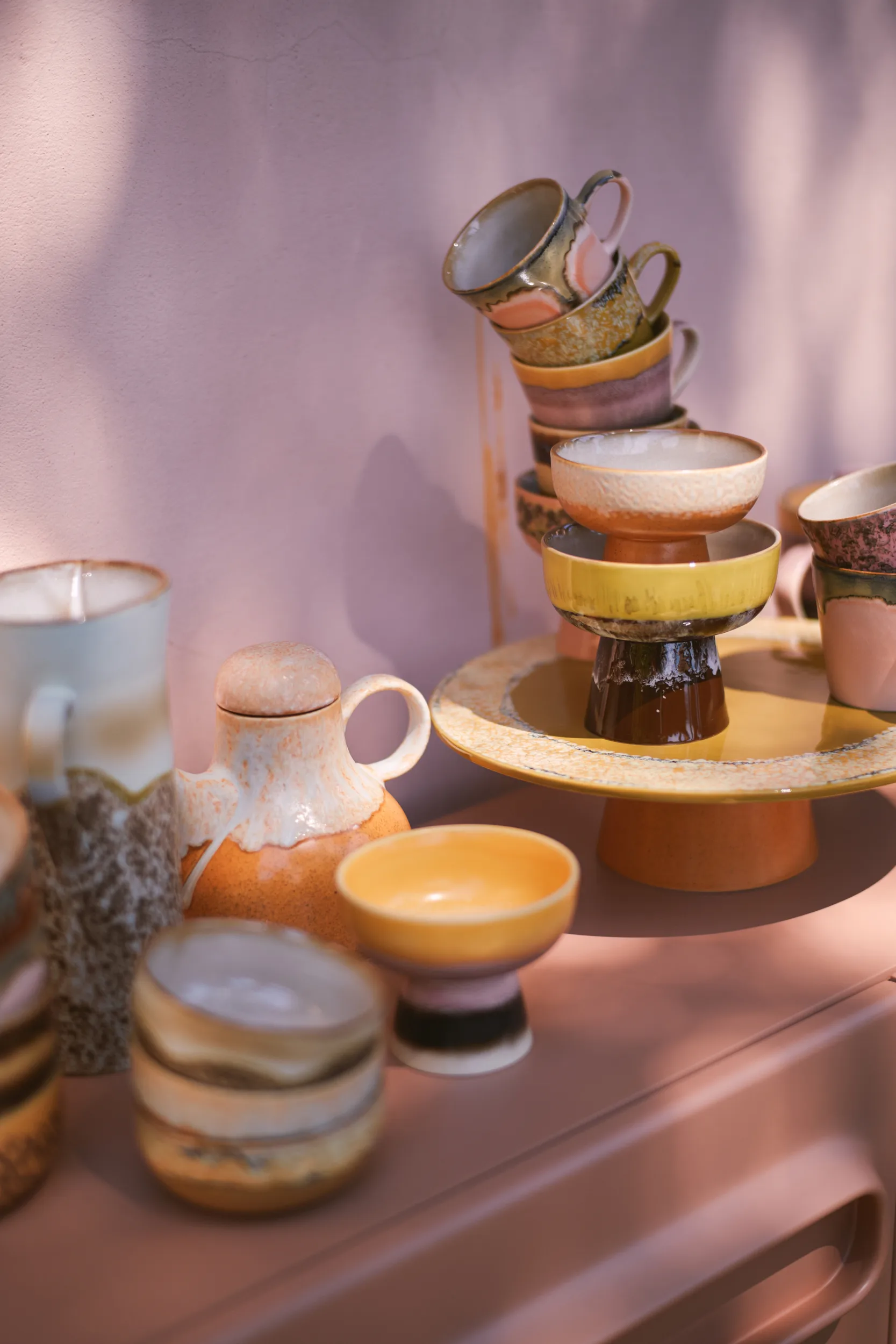 70's Tapas-Schale auf Fuß L Ø12,5x11 cm, Creek HKliving