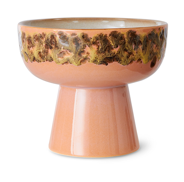 HKliving 70"s Tapas-Schale auf Fuß L Ø12,5x11 cm Lush