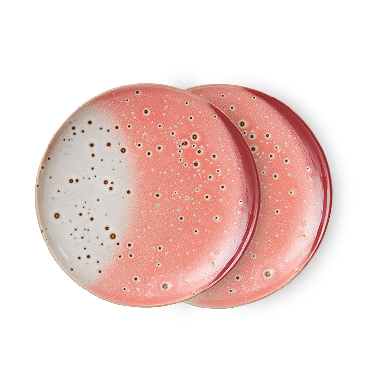 HKliving 70"s Teller Ø 17,5cm 2er Pack Lychee