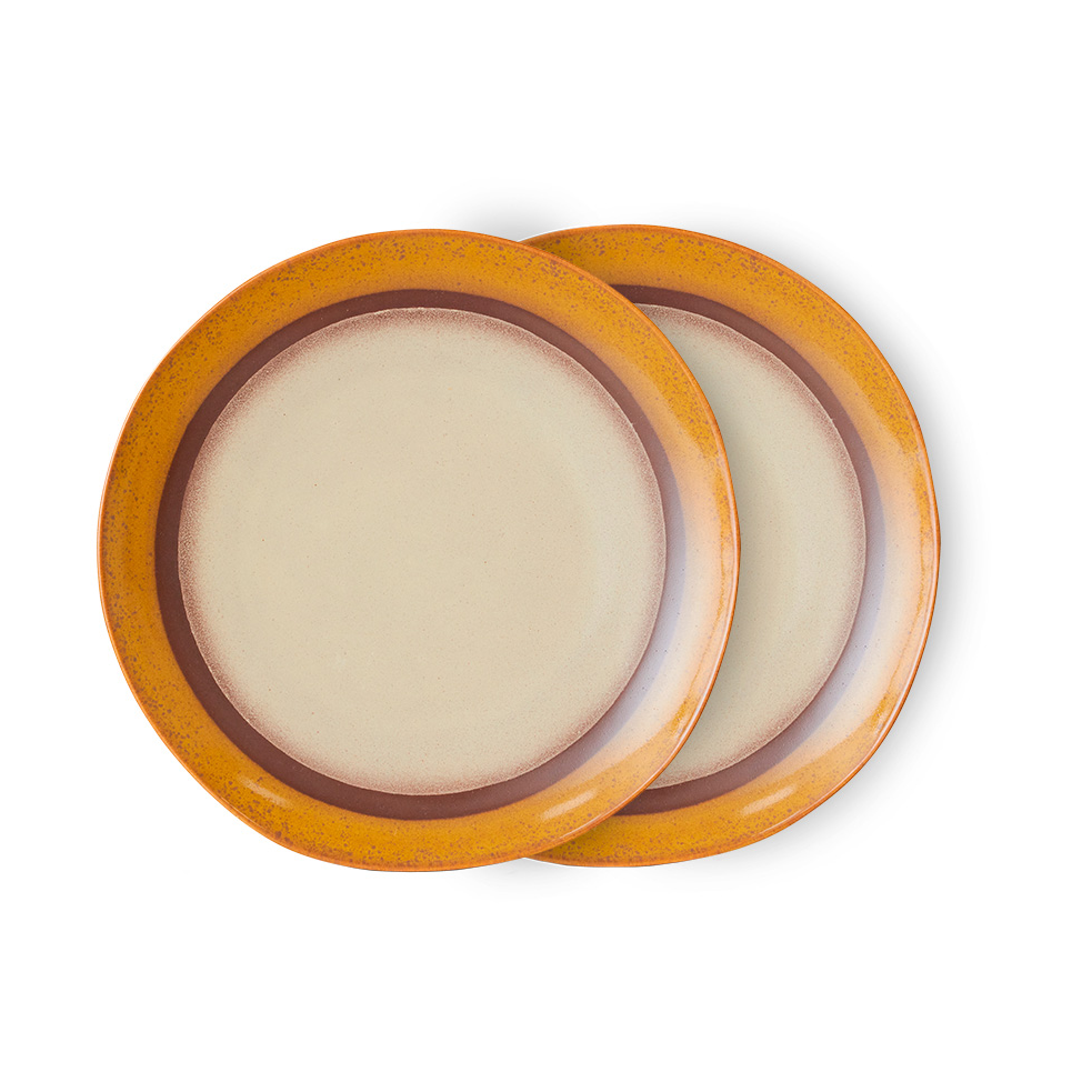 HKliving 70"s Teller Ø27,5cm 2er Pack Coconut
