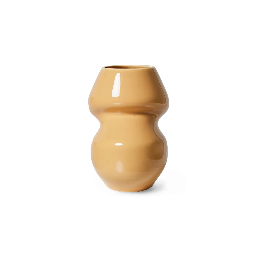 Ceramic organic Vase small 19cm, Cappuccino HKliving