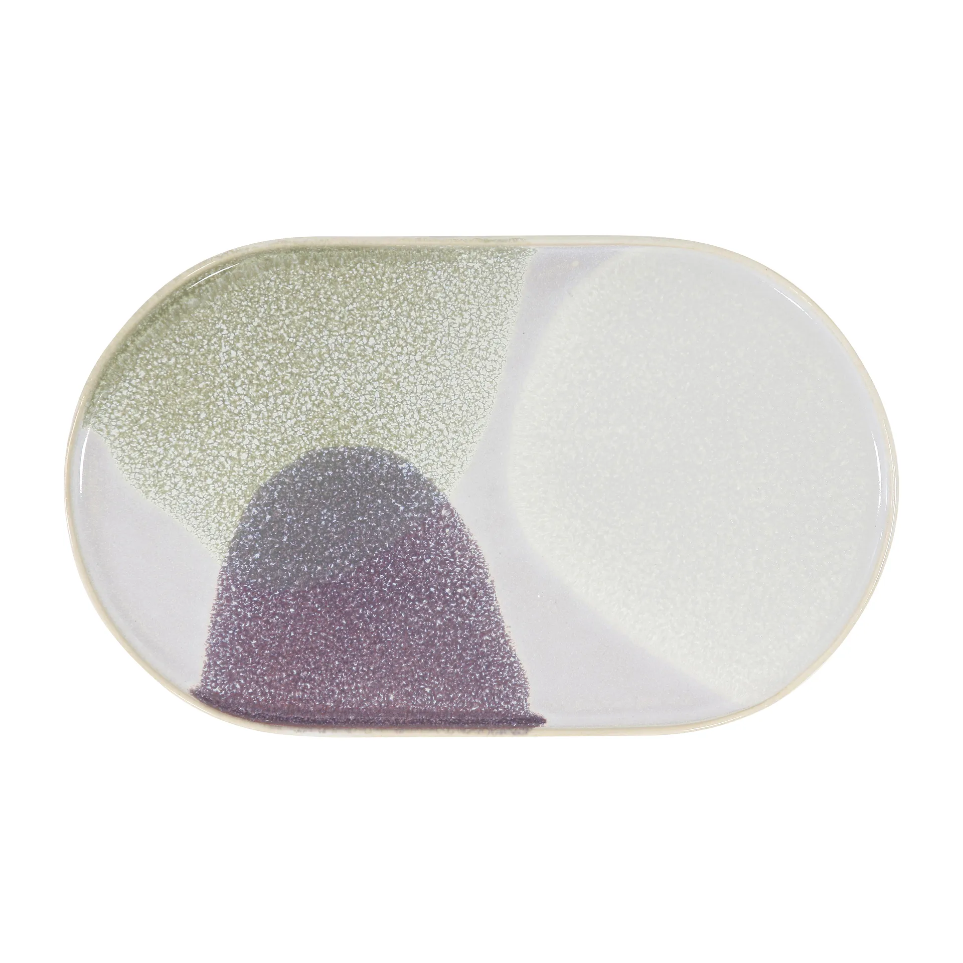Gallery ceramics Teller oval, Grün/ lila HKliving