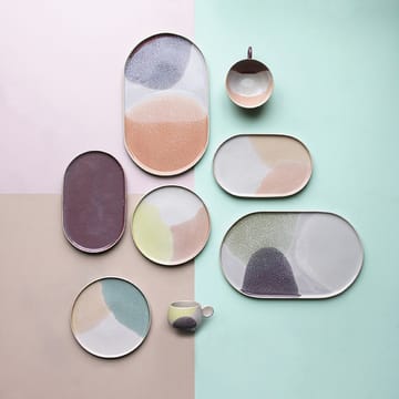 Gallery ceramics Teller oval - Grün/ lila - HKliving