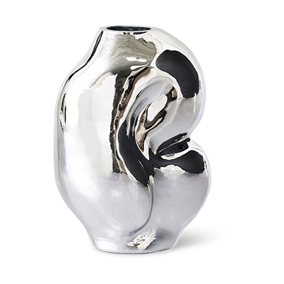HKliving Gleam Vase small Chrome