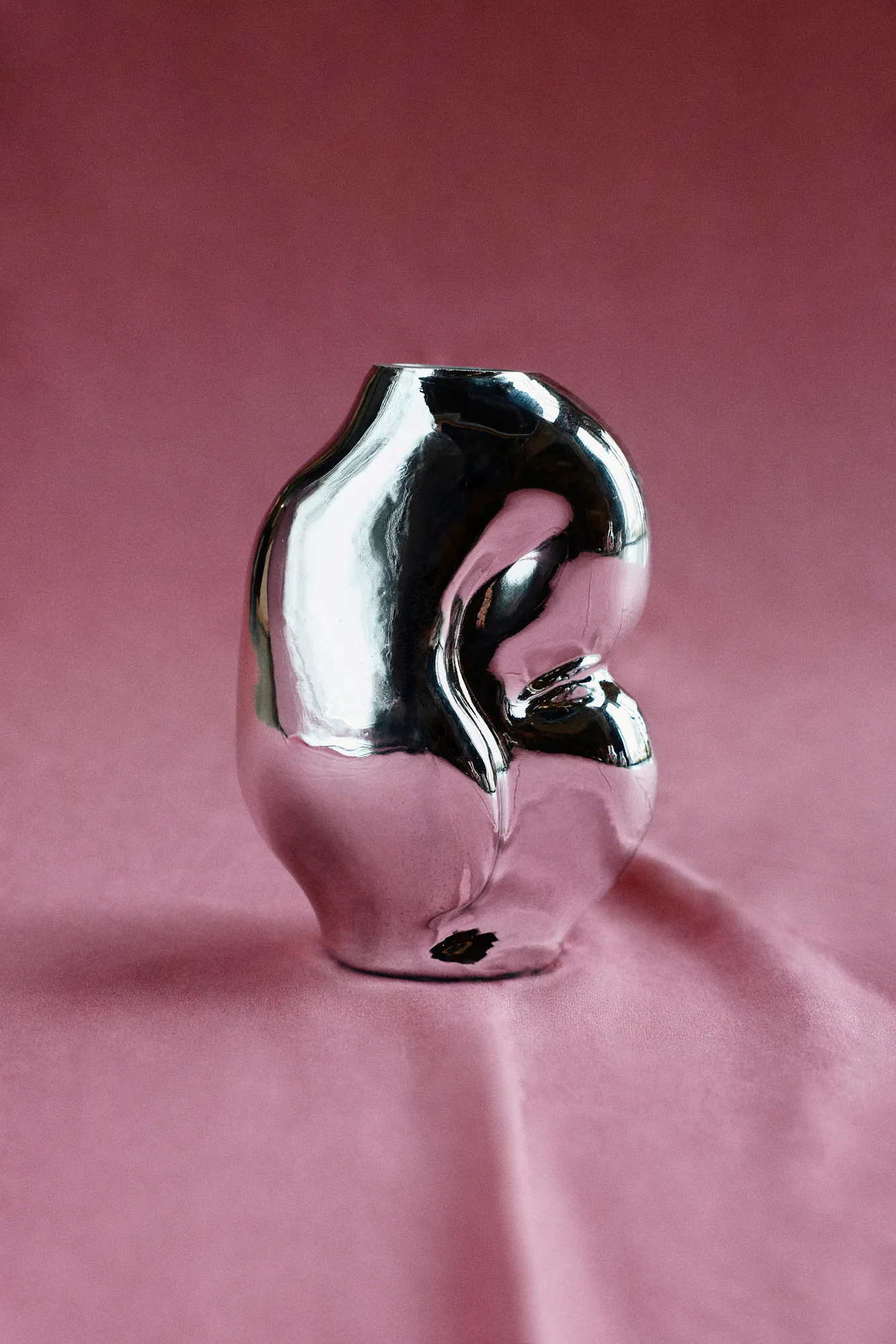 Gleam Vase small, Chrome HKliving