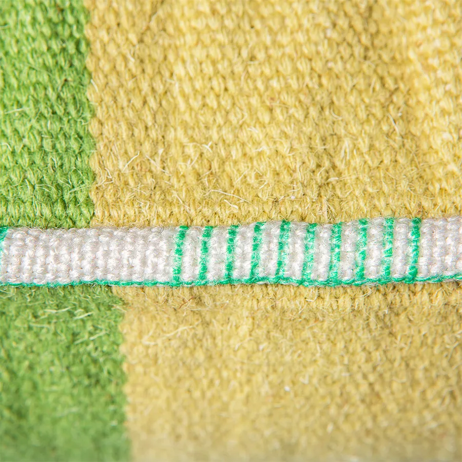 Handgewebtes Kissen 38x74 cm Wolle, Grün HKliving