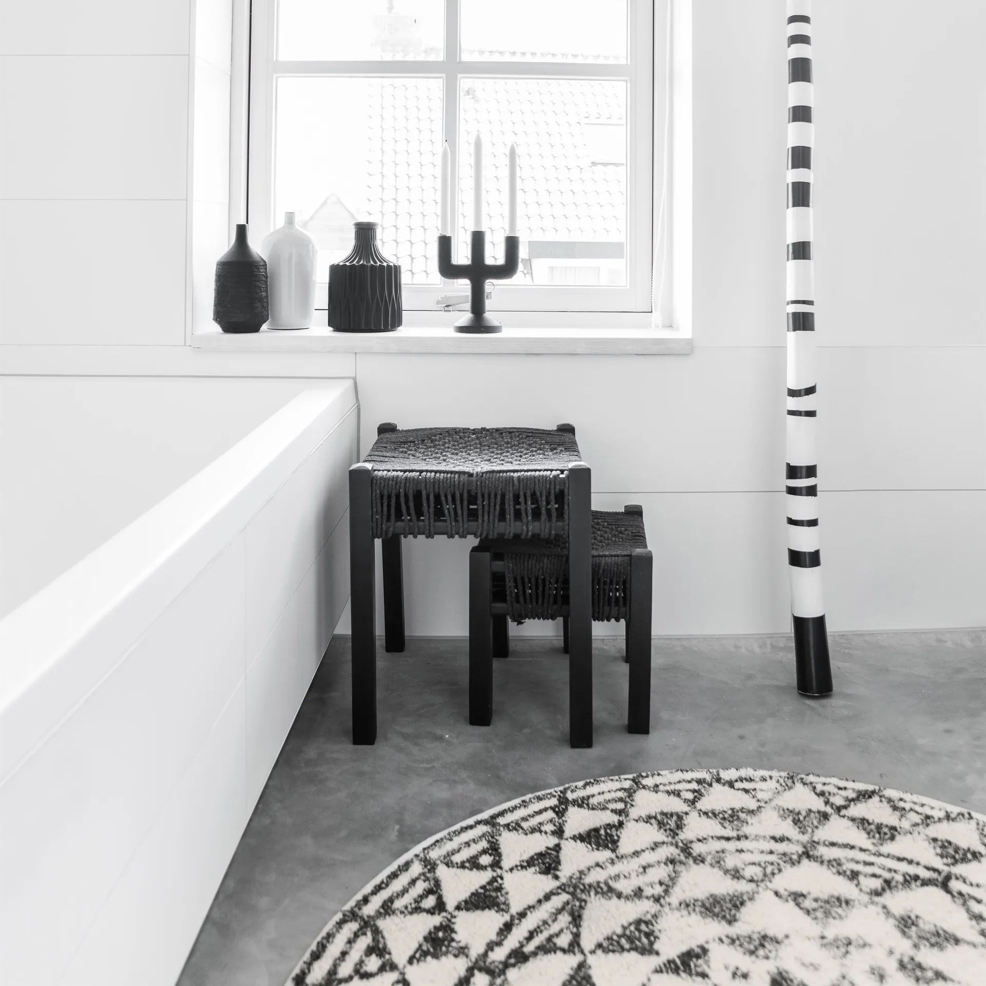 HKliving Badezimmerteppich rund, Ø 120cm HKliving
