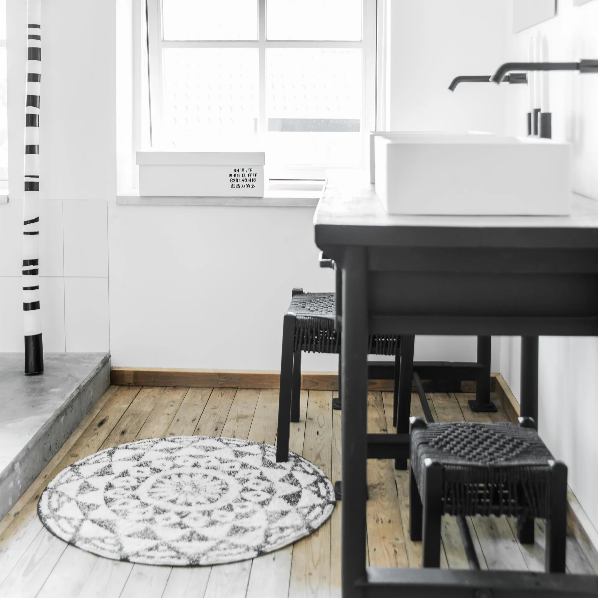 HKliving Badezimmerteppich rund, Ø 60cm HKliving