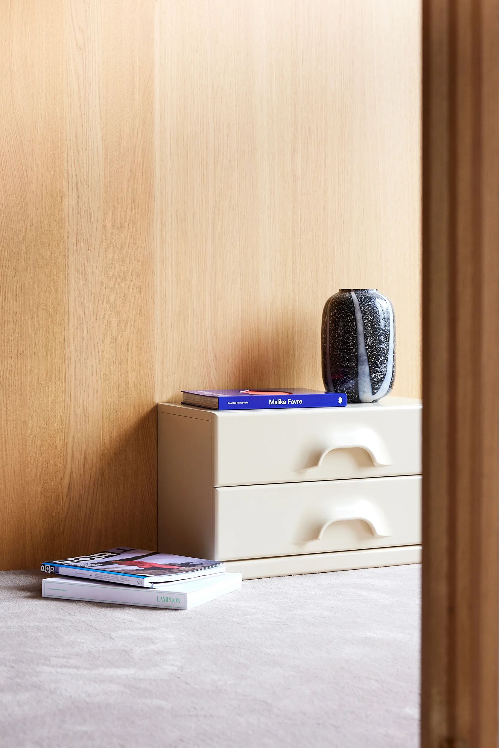 HKliving Glasvase monochrome Ø17cm, Black-white HKliving