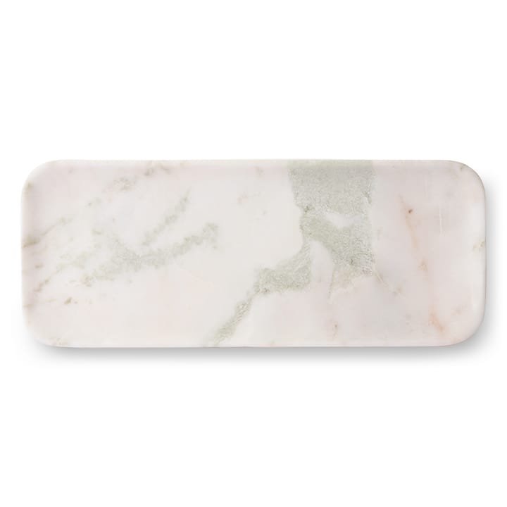 HKliving Marmor Tablett 30 x 12cm, Weiß-grün-rosa HKliving