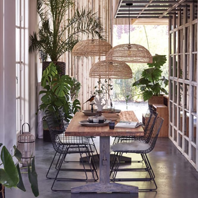 HKliving platt Korb-Leuchte, Natur HKliving