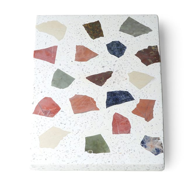 HKliving terrazzo Schneidebrett 30 x 25cm, Weiß HKliving