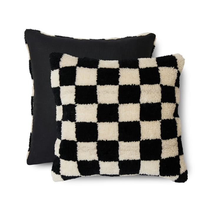 Kissen Schachbrett 50x50 cm, Schwarz-weiß HKliving