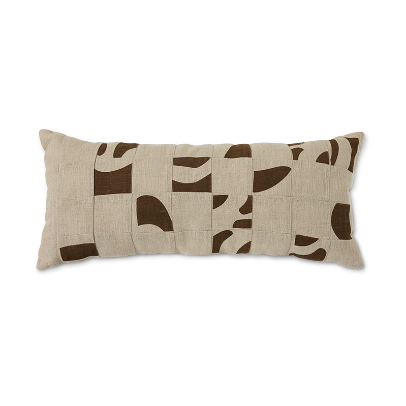 HKliving Natural patched Kissen 30x70 cm Beige