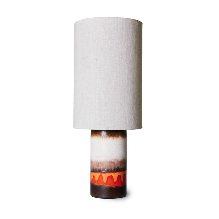 Retro glasierter Lampenfuß aus Steingut, Brown, cream, red/orange HKliving