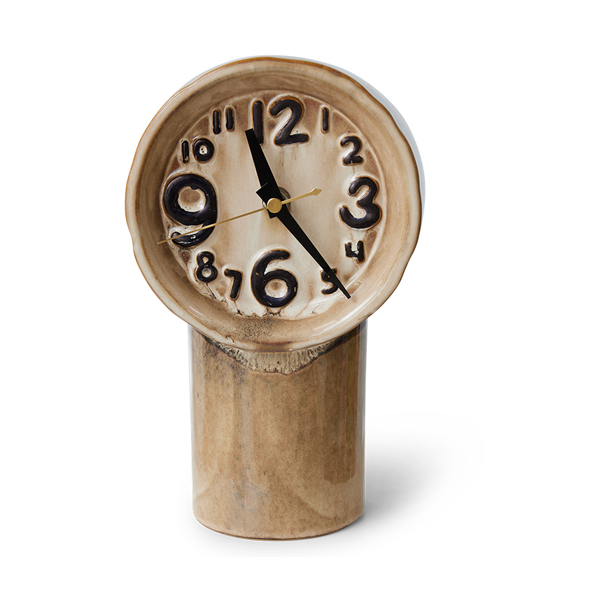 HKliving Retro Keramik Uhr 23,5 cm Cream