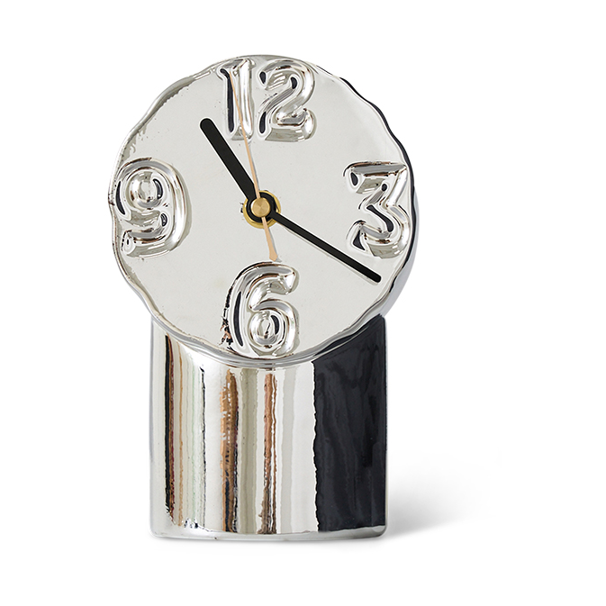 HKliving Retro Keramik Wanduhr 17,5 cm Chrome