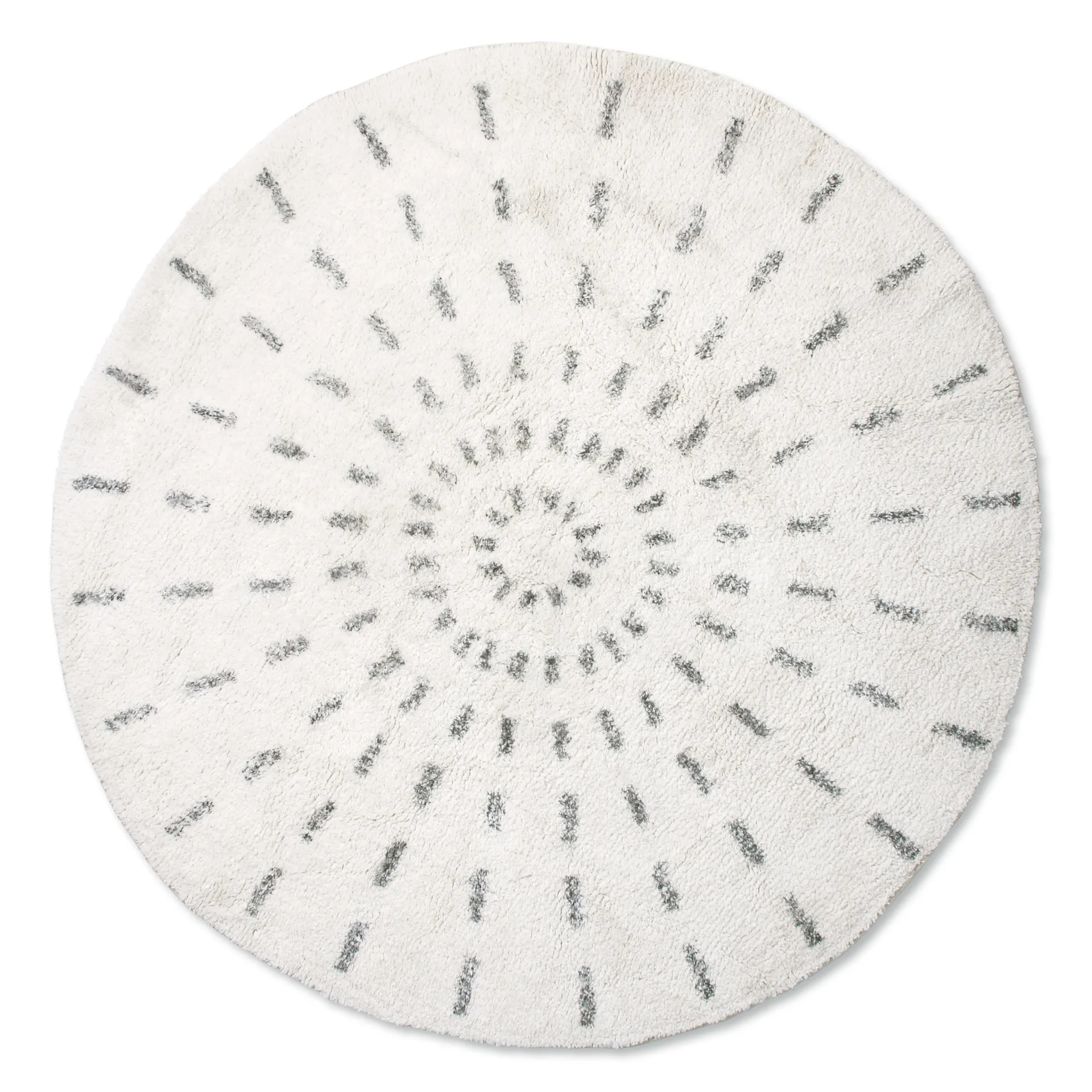 Swirl Badezimmerteppich Ø120cm, Schwarz-weiß HKliving