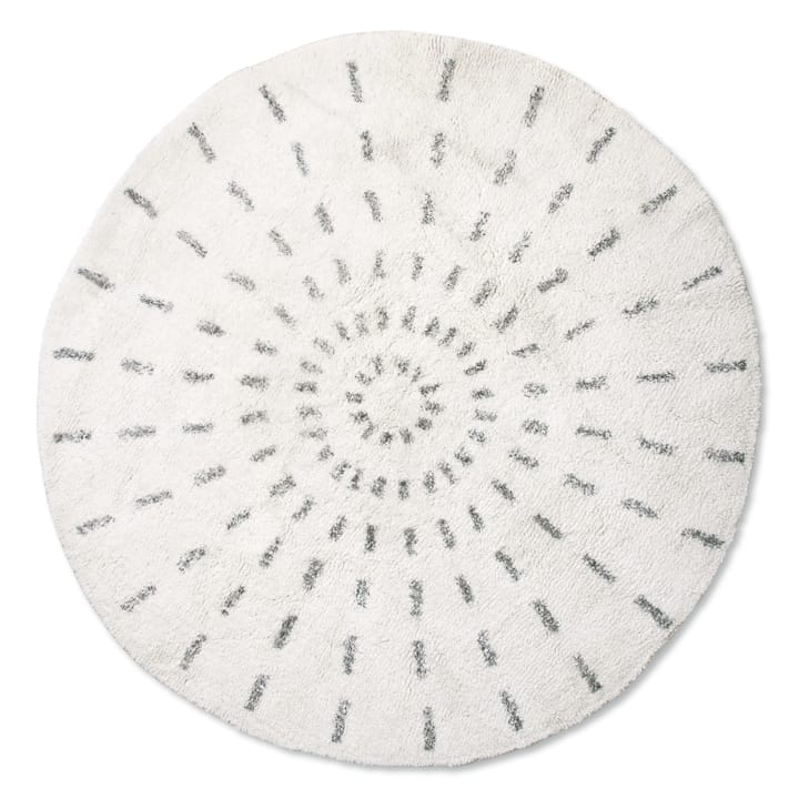 Swirl Badezimmerteppich Ø120cm, Schwarz-weiß HKliving