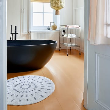 Swirl Badezimmerteppich Ø60cm - Schwarz-weiß - HKliving