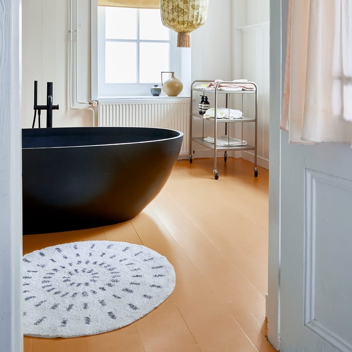 Swirl Badezimmerteppich Ø60cm, Schwarz-weiß HKliving