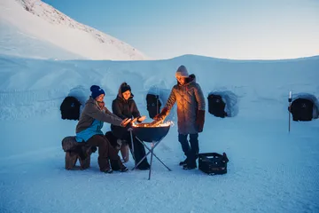 BOWL 57 Feuerstelle - Schwarz-Silber, Dreibeinstativ - Höfats