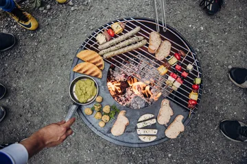 BOWL 57 Feuerstelle - Schwarz-Silber, Sternstativ - Höfats