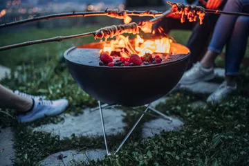 BOWL 57 Feuerstelle - Schwarz-Silber, Sternstativ - Höfats