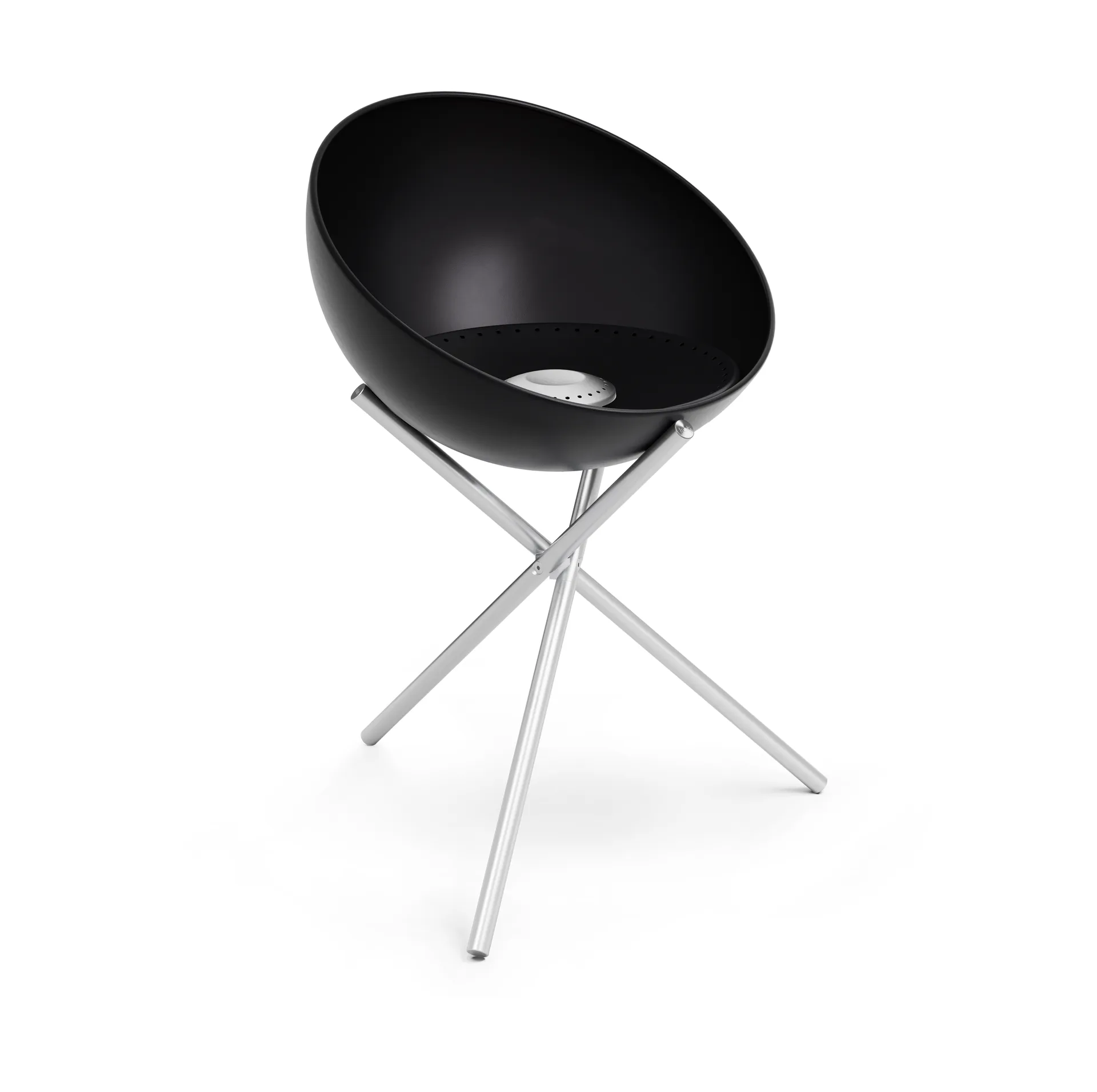 BOWL 70 Feuerstelle, Schwarz-Silber, Dreibeinstativ Höfats